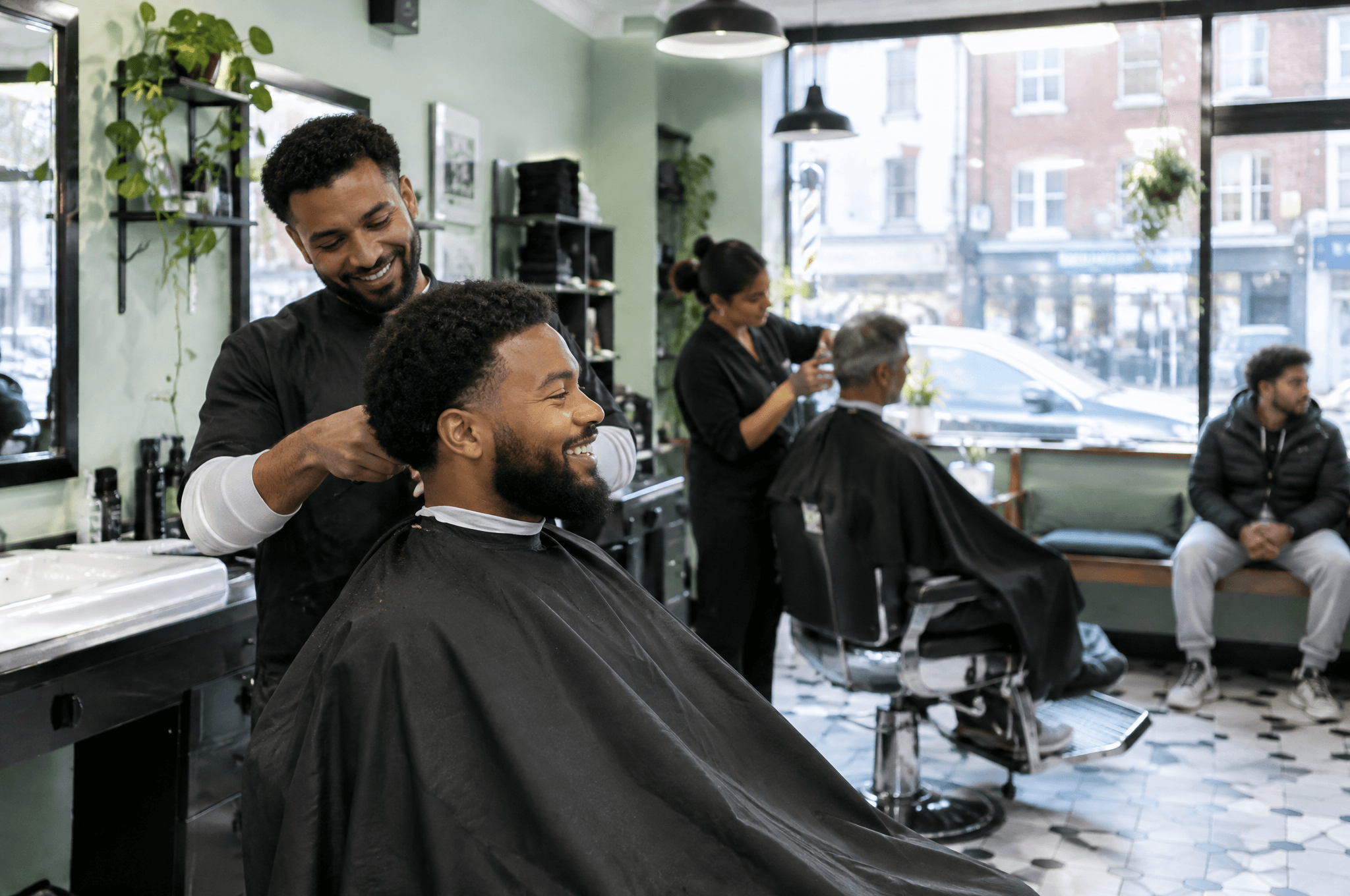 Barbershop on a British high street